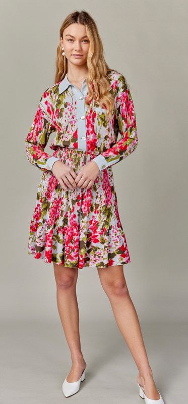 Jacquard Knit Tiered Skirt | FRINGE BOUTIQUE